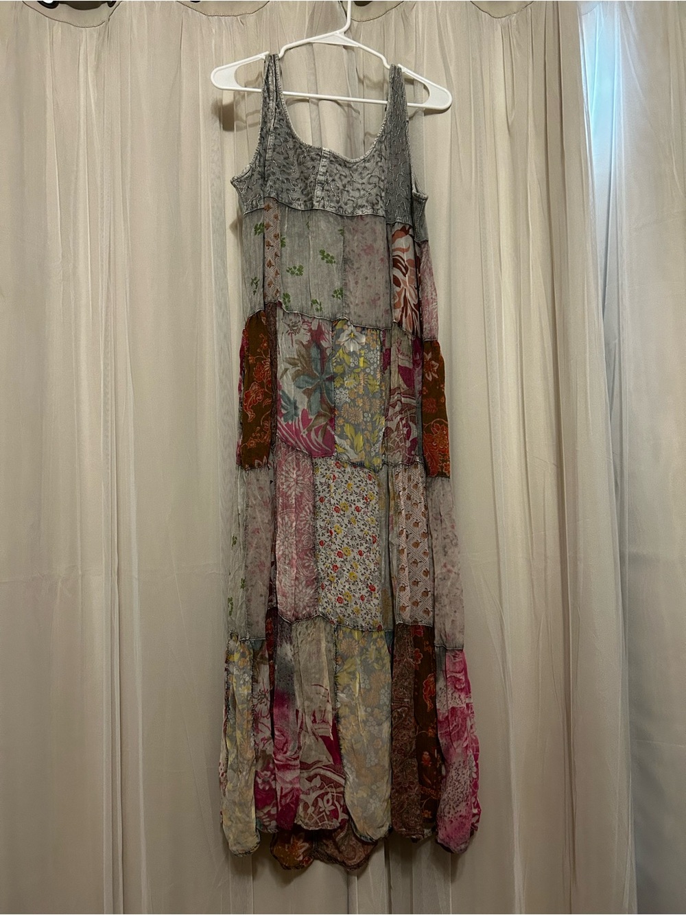 Patchwork Floral Maxi Dress - Multi-Color
